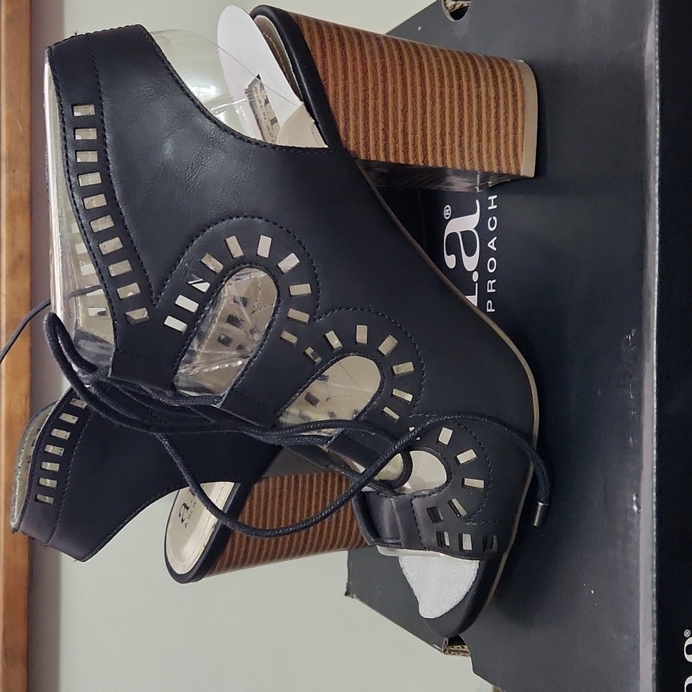 Black Heeled Sandals by ANA
